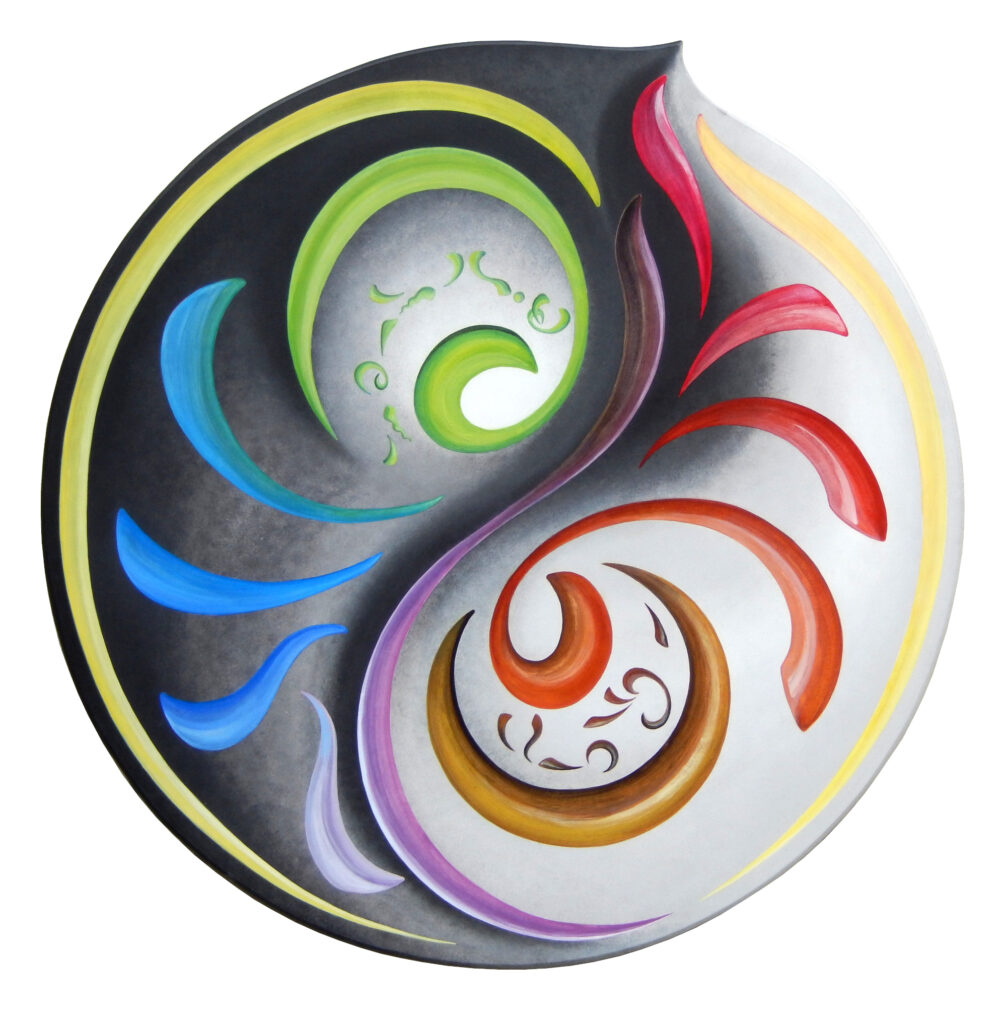 "Intérieur" Ø 70cm, acrylique sur bois